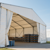 Tente de stockage industrielle en PVC résistante au vent sur mesure pour entrepôt, chapiteau de stockage de marchandises