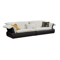 Ensemble de canapé-lit modulaire carré minimaliste nordique moderne avec éponge à rebond élevé pour les salons d'appartements et de villas