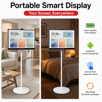 Écran intelligent portable pour salon, chambre, cuisine, affichage mobile sans fil pour la maison, 24 pouces