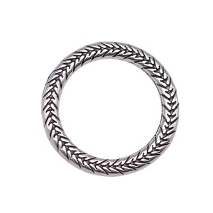 Anillo de cuerda de trigo trenzada 24x24mm de aleación de zinc plateado antiguo, eslabón circular cerrado para tejido de <span class=keywords><strong>atrapasueños</strong></span> bohemio - Product Image 3