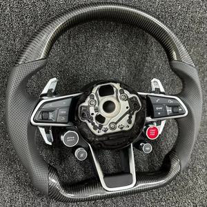 Volant en cuir semi perforé avec bouton de démarrage pour <span class=keywords><strong>Audi</strong></span> A3 A4 A5 A6 A7 S5 S7 RS3 RS6 RS7 C7 C8 B8 B9 <span class=keywords><strong>RSQ5</strong></span> - Product Image 3