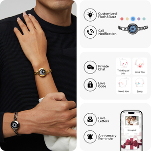 Fine <span class=keywords><strong>Totwoo</strong></span> Long Distance Touch Smart Jewelry Pulseras chapadas en oro de acero inoxidable Compras Regalo único para graduación en línea - Product Image 3