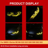 Luz diurna LED amarilla para BMW Serie 4 DRL M3 M4 I4, placa LED G22 G23 G26 G80 G82 G83, luz de circulación diurna amarillo limón 2020-2023