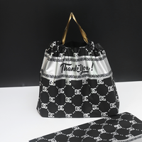 Sac à cordon pour livraison de repas à emporter, pochette en plastique épaisse et résistante, réutilisable, personnalisable, vente en gros et au détail
