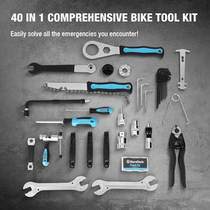Kit de Reparación de Bicicletas de 40 Piezas OEM, Operado a Mano, con Estuche Rígido y Herramientas Metálicas para Mantenimiento de Cadenas y Neumáticos de Bicicletas de Montaña/Carretera - Product Image 2
