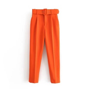 All'ingrosso corea donna <span class=keywords><strong>pantaloni</strong></span> della tuta di colore della caramella <span class=keywords><strong>con</strong></span> <span class=keywords><strong>cintura</strong></span> tinta unita da ufficio donna affari nono <span class=keywords><strong>pantaloni</strong></span> Casual alla caviglia - Product Image 6