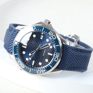 Reloj de Hombre de 40 mm, Movimiento Automático NH35, Estilo Sea Sports Master, Luminoso Verde, Cristal de Zafiro, Correa de Caucho, Esfera Azul - Product Image 5