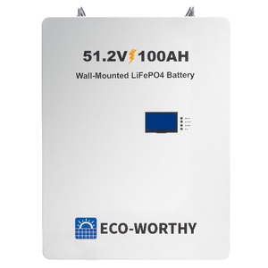 Batería de fosfato de hierro y litio LiFePO4 Eco-worthy de 51.2V 100Ah con comunicación CAN, montada en pared, todo en uno, para sistemas fuera de la red. - Product Image 6