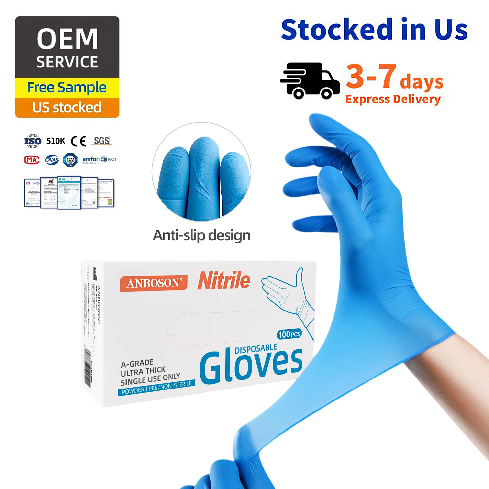 dental gloves nitrile powder free