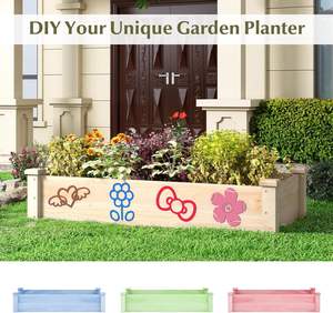 Jardinière <span class=keywords><strong>rectangulaire</strong></span> surélevée en bois revêtu de vinyle, écologique, pour légumes, fruits, fleurs et herbes à domicile - Product Image 5