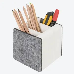 رائج البيع منظم ماكياج أبيض مربع مستطيلي منظم قلم سطح المكتب للمكتب أو المدرسة