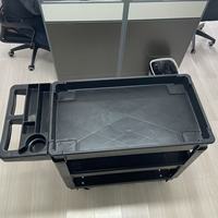 Carrito de Servicio Plegable Práctico, Resistente, Industrial, para Almacén, con 3 Niveles de Estantes de PP, Cuatro Ruedas Giratorias, Mango de Empuje Manual, OEM