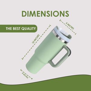 Termo de acero inoxidable de doble pared personalizado de Venta caliente, vaso de 40 Oz con asa y taza de viaje de pajita para regalo - Product Image 5