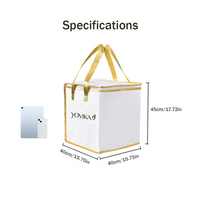 Sac isotherme pliable réutilisable en non-tissé avec doublure en aluminium et fermeture éclair, options personnalisables pour événements d'entreprise
