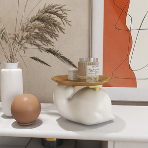 Lying Down Duck Resin Decorative Tray Irregular Shape Contemporary Design Home Desktop Gift - Product Image 4