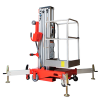 Plateforme de travail mobile verticale compacte en alliage d'aluminium à mât unique de 12 m de hauteur de levage