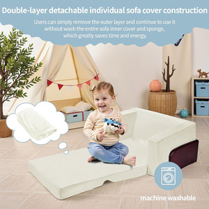 Canapé compressé en mousse pour enfants, avec accoudoirs, en tissu éponge haute élasticité, siège portable pour bébé 0-6 mois - Product Image 4