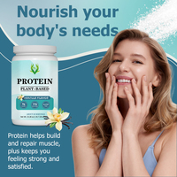 Suplemento de Proteína en Polvo a Base de Plantas con Sabor a Vainilla, Etiqueta Privada OEM, Precio al por Mayor, con Vitamina D, Ayuda a Desarrollar Músculo