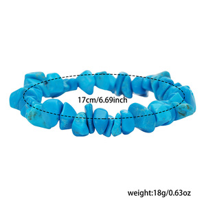 Bracelet en galets naturels irréguliers, style coréen, bijoux en pierres colorées pour femmes, design géométrique, cadeau, bracelets à perles tendance - Product Image 4