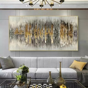 100% vẽ tay vàng gấp Tranh sơn dầu trừu tượng hình ảnh hiện đại trang trí nhà tác phẩm nghệ thuật tùy chỉnh ban đầu tường nghệ thuật thủ công - Product Image 2