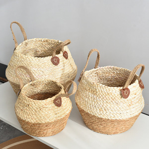 Plant-based handicrafts, straw woven decorations, straw bags, flower pots, home woven bamboo <b>baskets</b>, fresh flower <b>baskets</b>, and - Product Image 2