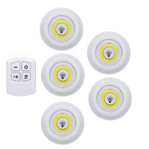Projecteur de lumière à piles, lampe <span class=keywords><strong>LED</strong></span> sans fil avec télécommande, rondelles lumineuses, 3 paquets - Product Image 4