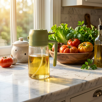 Botol Minyak Kaca Dapur Rumah Tangga Terbuat dari PP/PET Tebal Bebas Timbal dengan Desain Kreatif untuk Kategori Botol dan Stoples Dapur.