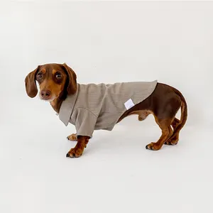 Qiqu Pet Supplies Custom New Designer Dachshund camisas de verão colarinho camisa 100% linho colarinho pequenos cães colarinho camiseta