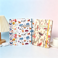 Carnet A5 à couverture rigide en PU avec reliure thermique, motif animal mignon, avec élastique, idéal pour étudiants, bureau, voyage, cadeau - Nouveauté 2026 en gros