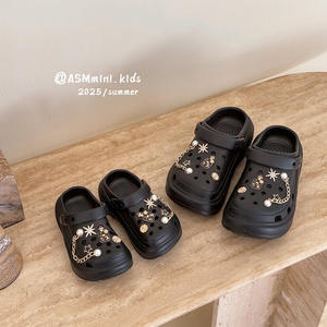 Sandales légères à bout fermé pour enfants, style parent-enfant, à semelle épaisse, à enfiler, pour accessoires DIY - Product Image 2
