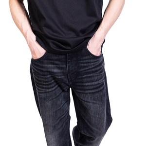 ชุดเอี๊ยมผ้ายีนส์ผ้าทอสูงขาตรงหลวมสีดำสวมใส่สบายสไตล์โอคายาม่าวินเทจสไตล์ญี่ปุ่นนำเข้า - Product Image 2