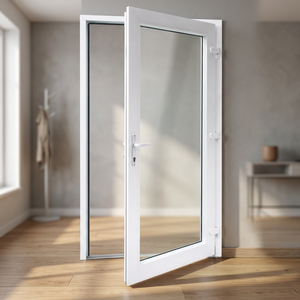 HOFFEN UPVC Glass Casement Door 81x205 cm Soundproof <b>Waterproof</b> Thermal Insulation Made Thailand Modern Supermarket Apartment - Product Image 2
