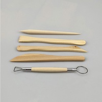 Juego de 5 Herramientas de Cerámica de Madera, Herramientas para Esculpir y Tallar Arcilla, Kit de Herramientas para Modelar Cerámica, para Arte de Cerámica DIY