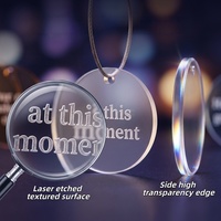 Porte Clés Acrylique Personnalisé Double Face Rond Transparent Impression Logo Pendentif Sac Câble Acier Clochette Cadeau
