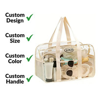 Sac de plage en PVC transparent, grand sac de voyage et de bain imperméable pour l'été, organisateur de cosmétiques et de produits de toilette