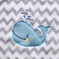 Couverture polaire personnalisée pour bébé, douce, moelleuse et chaude, pour filles et garçons, broderie baleine, idéale pour les nouveau-nés