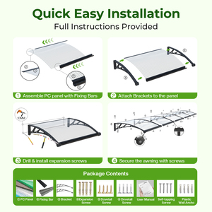 Auvent extérieur toutes saisons en polycarbonate pour jardin, personnalisable en usine, protection solaire et pluie - Product Image 5