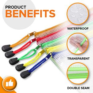 Aangepaste Logo B4 B6 <span class=keywords><strong>A4</strong></span> A5 Formaat Waterdichte Pvc Document Tas Met Doorzichtige Ritssluiting Voor Student Examen Map Map Pen Potlood Opbergzakken - Product Image 6
