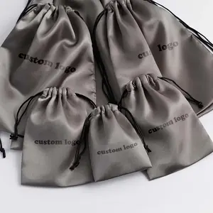 Gloednieuwe Custom Luxe Katoen Fluweel Satijn Suède Satijnen Zijde Stof Tas Met Trekkoord Voor Schoenen Handtassen