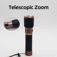 Lampe torche LED super lumineuse rechargeable par type C, 4 modes, zoom télescopique, portée de 500 m, protection IP65, alliage d'aluminium, torche puissante