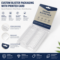 Emballage en blister transparent PET personnalisé de haute qualité avec carte imprimée, emballage suspendu pour la vente au détail d'accessoires cosmétiques