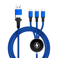 Câble de charge USB 5-en-1 personnalisé avec logo lumineux, cadeau promotionnel technologique haut de gamme pour entreprise, idéal pour les cadeaux d'entreprise