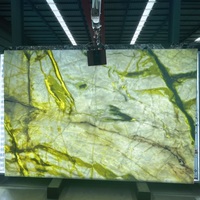 Dalle de marbre translucide naturelle Lago Glaciar 20 mm, table basse sur mesure, comptoir de luxe, dalle de marbre blanc vertédo luxueux
