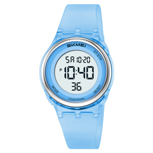 Skmei Digital Watch Tpu Strap 3Bar Water Resistant Unisex Student Watch Countdown <b>Timer</b> Blue Color - Product Image 5