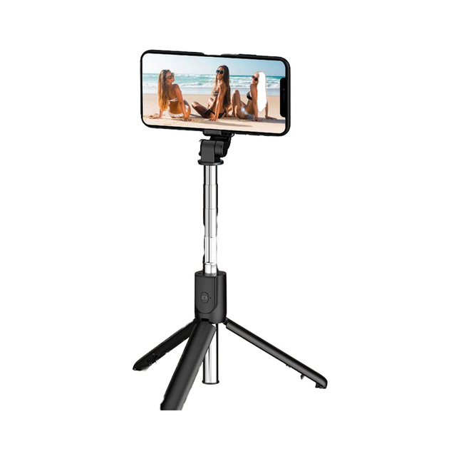 LED Light Remote Control Portable Waterproof Foldable Tripod Material Selfie Stick for Phone