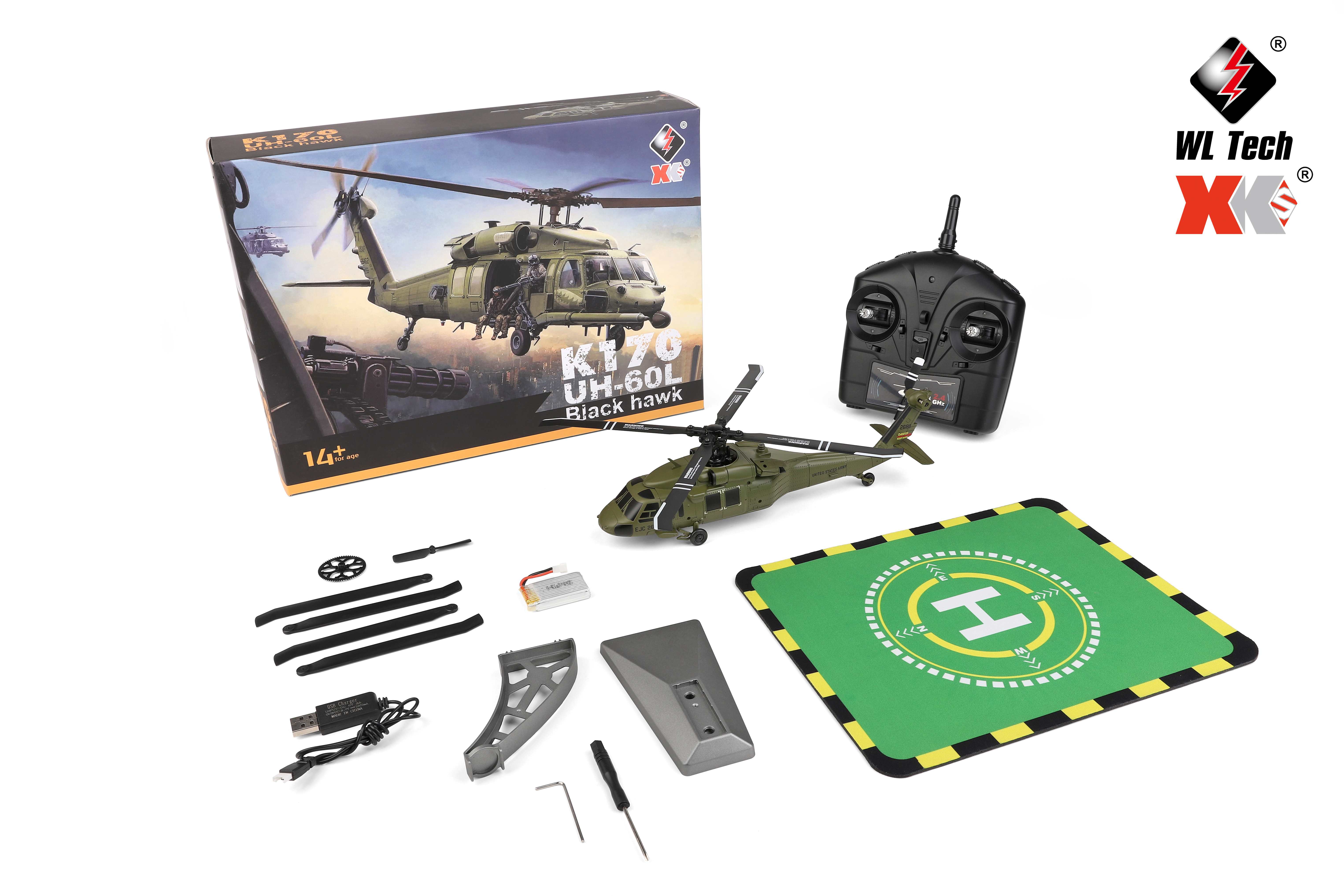 【レア商品】 HAMILTON X COPTER ラジコン ヘリコプター XK K170 RTF 2.4G Brushless Green RC Helicopter - 6CH, OEM