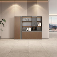 Armoire de rangement de documents de bureau moderne haut de gamme, autoportante, avec compartiments ouverts/fermés mixtes, modulaire et personnalisable pour écoles et hôtels
