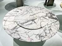 Table à manger ronde simple et moderne pour les maisons de grande taille, table et chaises à manger en bois massif, table à manger en marbre
