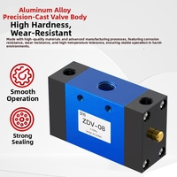 Vanne pneumatique intégrée ZDV-08 à inversion automatique de direction et régulation de vitesse pour vérins pneumatiques, corps en alliage d'aluminium