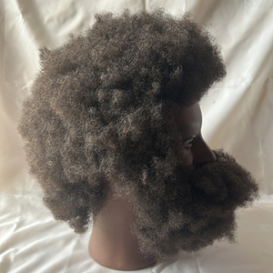 100% Afro Male Real Human Hair Mannequin Practice <strong>Training</strong> <strong>Head</strong> With Beard for Cutting Hairdressing Manikin <strong>Head</strong> - Product Image 5